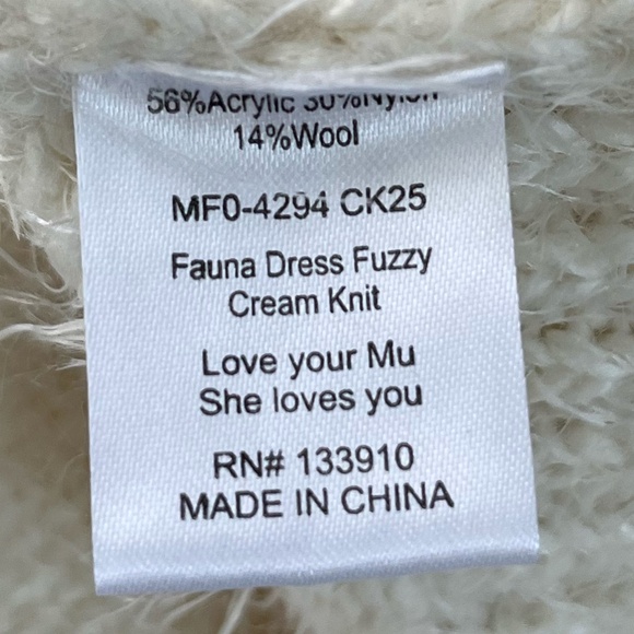 SHOW ME YOUR MUMU | Bohemian Fauna Dress Fuzzy in Cream Knit | Size Extra Small - Picture 8 of 9